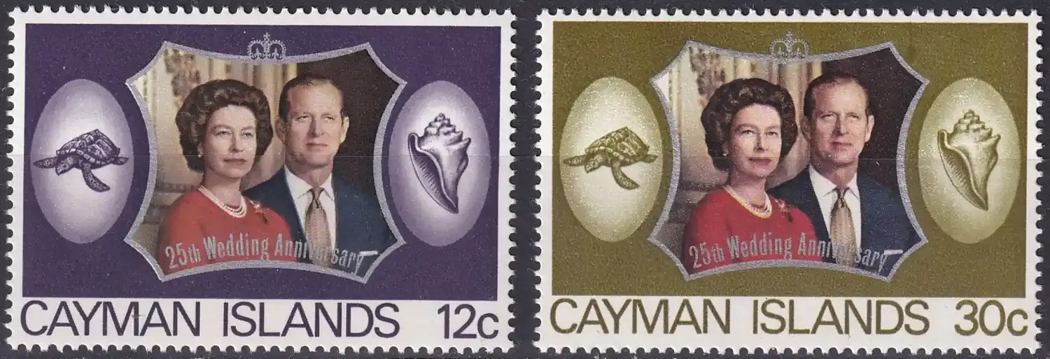 Cayman Islands 1972 Royal Wedding Silver Anniv (2v)-MNH(**) Cayman Islands 1972 Royal Wedding Silver Anniv (2v)-MNH(**)