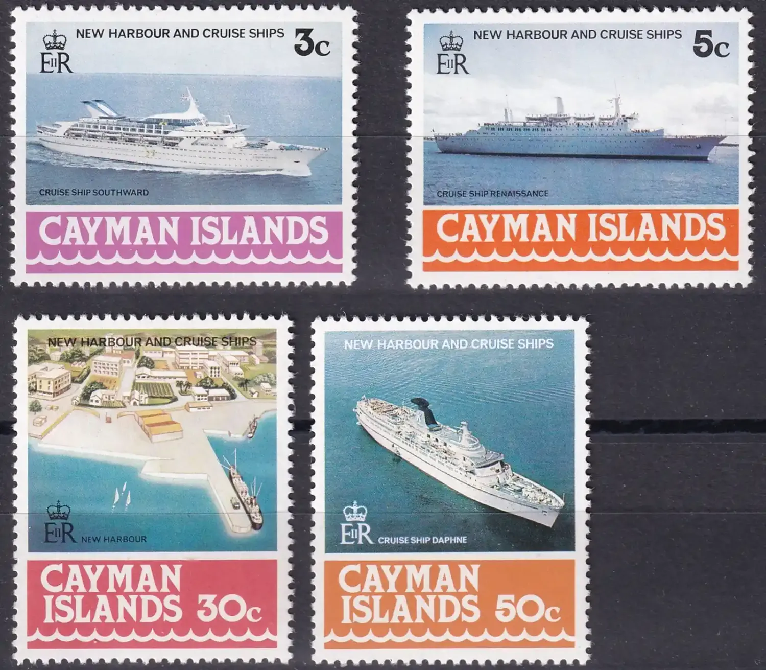 Cayman Islands 1978 New Harbour and Cruise Ships (4v)-MNH(**) Cayman Islands 1978 New Harbour and Cruise Ships (4v)-MNH(**)