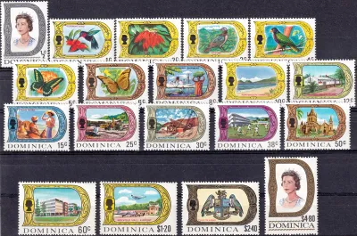 Dominica 1969 Local Motives, Birds, Butterflies, Buildings, Birds, Aviation-MNH(**) Dominica 1969 Local Motives, Birds, Butterflies, Buildings, Birds, Aviation-MNH(**)