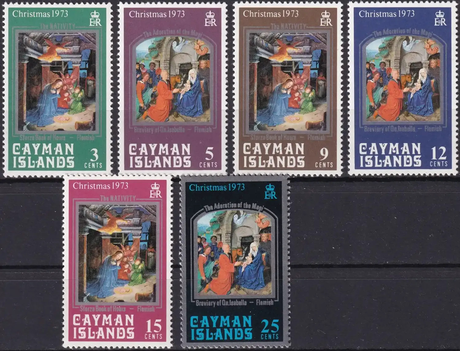 Cayman Islands 1973 Christmas - Paintings (6v)-MNH(**) Cayman Islands 1973 Christmas - Paintings (6v)-MNH(**)