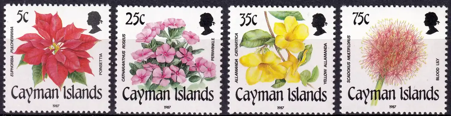 Cayman Islands 1987 Flowers (4v)-MNH(**) Cayman Islands 1987 Flowers (4v)-MNH(**)