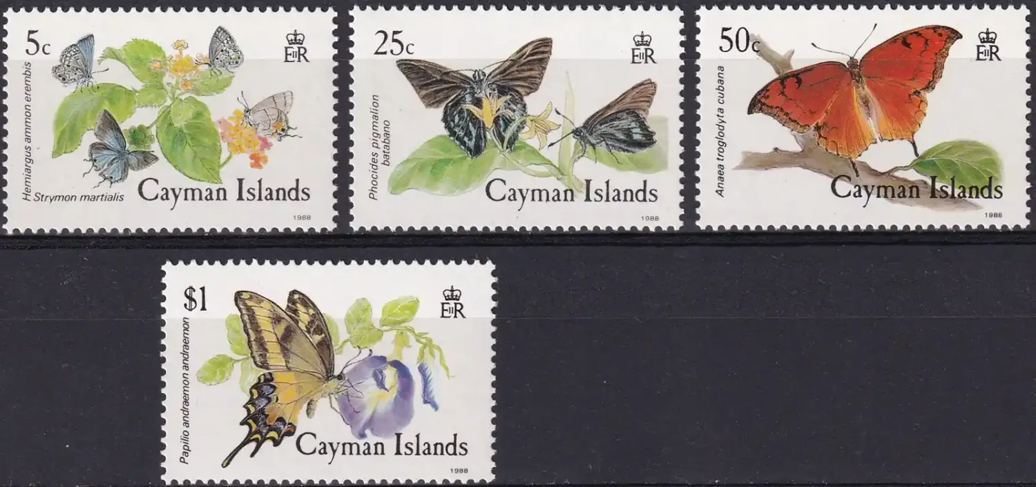 Cayman Islands 1988 Butterflies (4v)-MNH(**) Cayman Islands 1988 Butterflies (4v)-MNH(**)