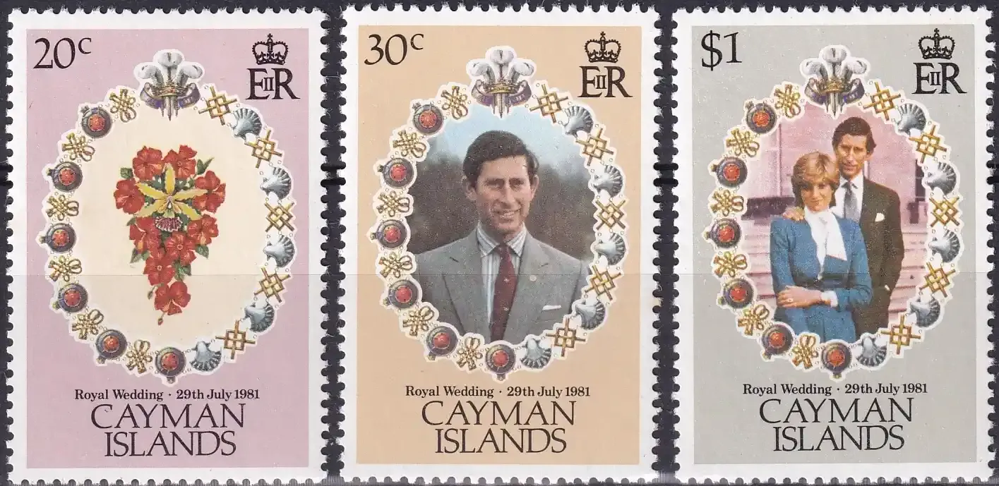 Cayman Islands 1981 Royal Wedding - Prince Charles and Lady Diana Spencer (3v)-MNH(**) Cayman Islands 1981 Royal Wedding - Prince Charles and Lady Diana Spencer (3v)-MNH(**)