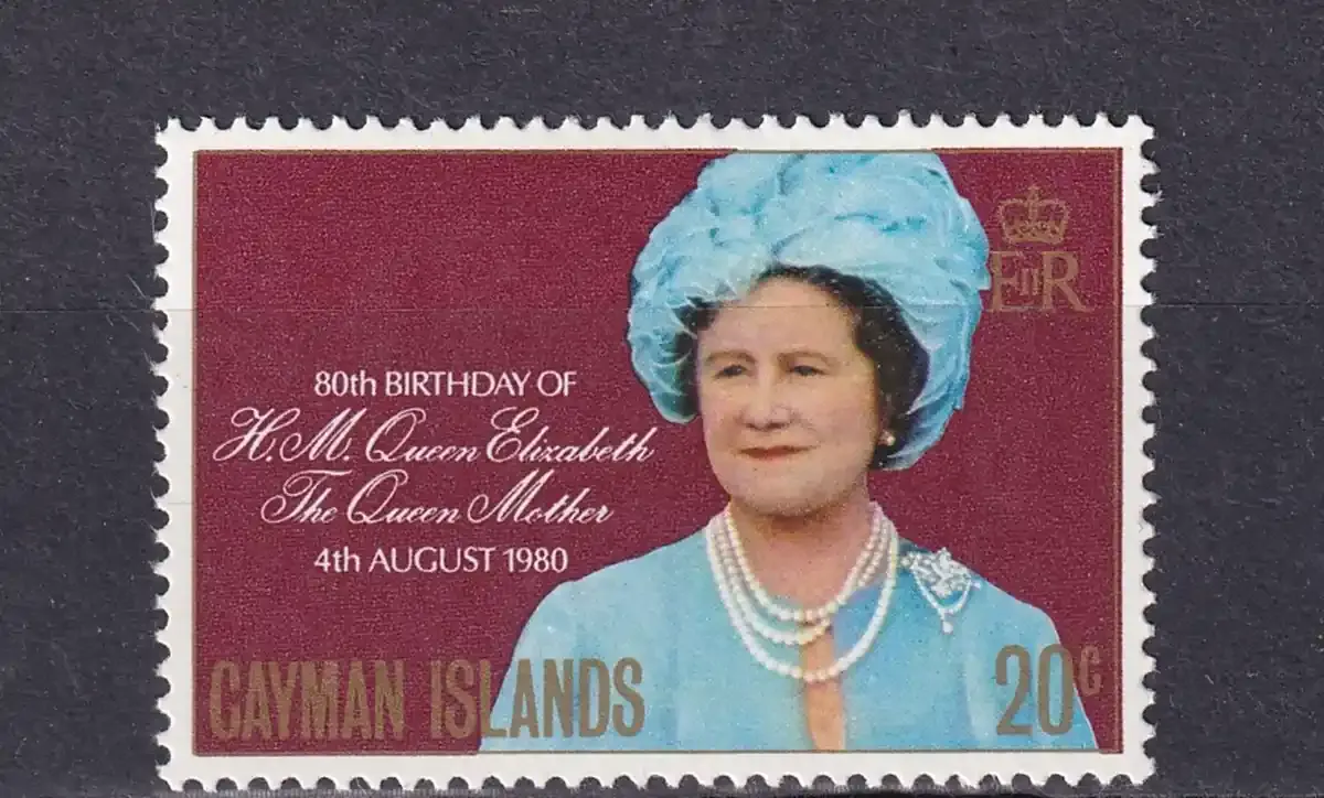 Cayman Islands 1980 The 80th Anniv of the Birth of Queen Elizabeth The Queen Mother (1v)-MNH(**) Cayman Islands 1980 The 80th Anniv of the Birth of Queen Elizabeth The Queen Mother (1v)-MNH(**)