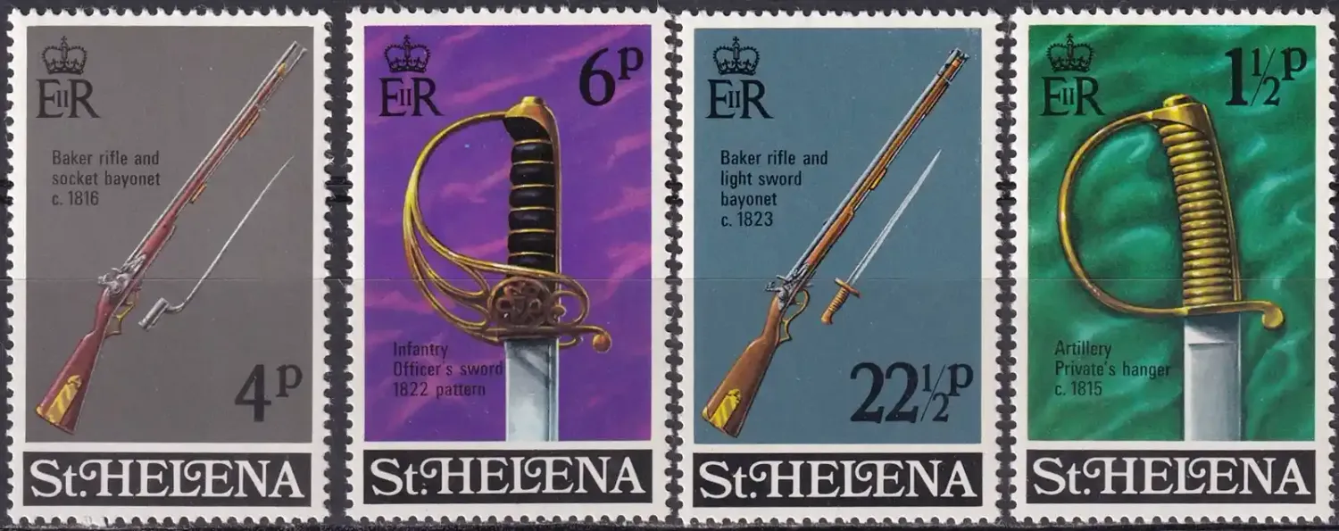 St. Helena 1971 Weapons of the British Army from the 19th Century (4v) MNH(**) St. Helena 1971 Weapons of the British Army from the 19th Century (4v) MNH(**)