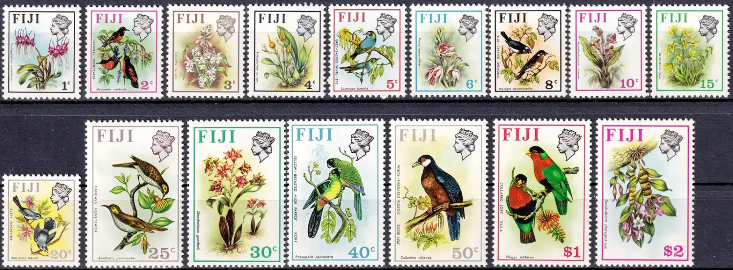 Fiji 1971 Birds and Flowers (16v) MNH(**)