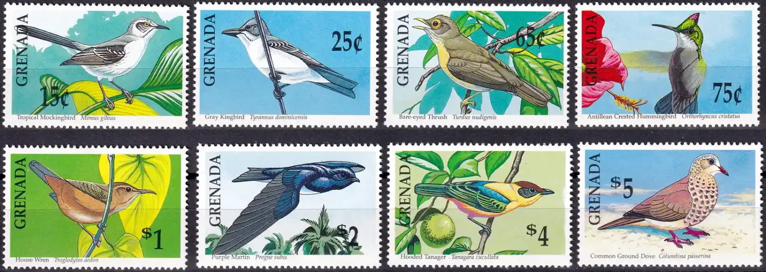 Grenada 1990 Birds (8v) - MNH(**) Grenada 1990 Birds (8v) - MNH(**)