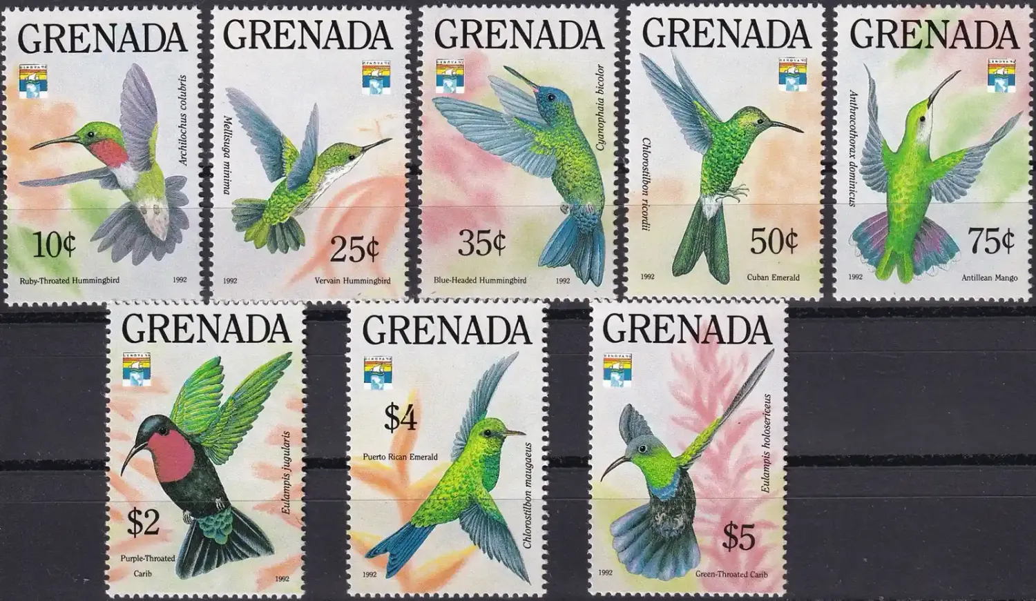 Grenada 1992 Birds, Int. Thematic Stamp Exhibition "Genova '92" - Hummingbirds (8v) - MNH(**) Grenada 1992 Birds, Int. Thematic Stamp Exhibition "Genova '92" - Hummingbirds (8v) - MNH(**)