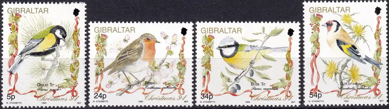 Gibraltar 1994 Christmas Stamps - Birds (4v). MNH(**)
