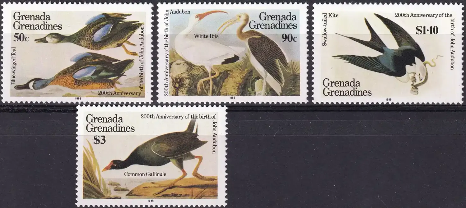 Grenada Grenadines 1985 Birds - Birth of John J. Audubon (4v). MNH(**) Grenada Grenadines 1985 Birds - Birth of John J. Audubon (4v). MNH(**)
