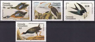 Grenada Grenadines 1985 Birds - Birth of John J. Audubon (4v). MNH(**)