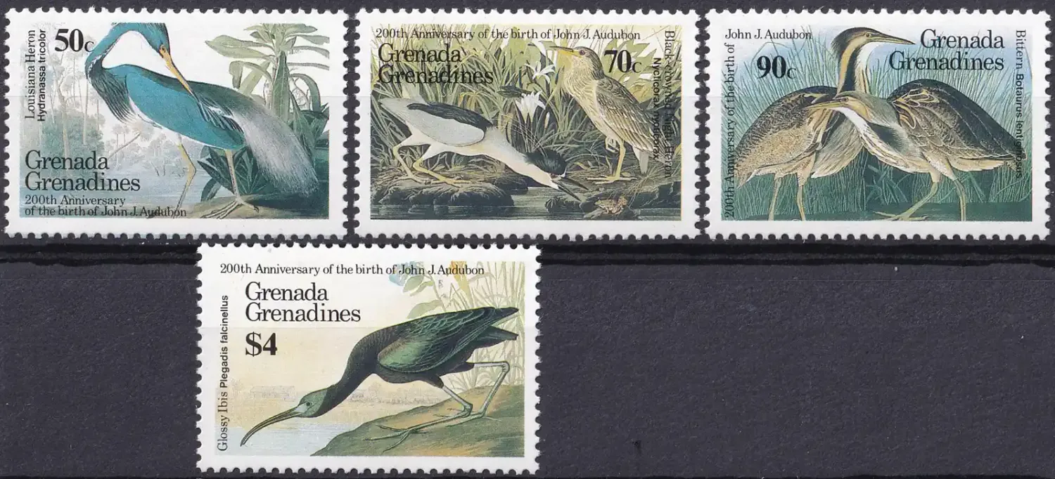 Grenada Grenadines 1986 Birds - Birth of John J. Audubon (4v). MNH(**) Grenada Grenadines 1986 Birds - Birth of John J. Audubon (4v). MNH(**)