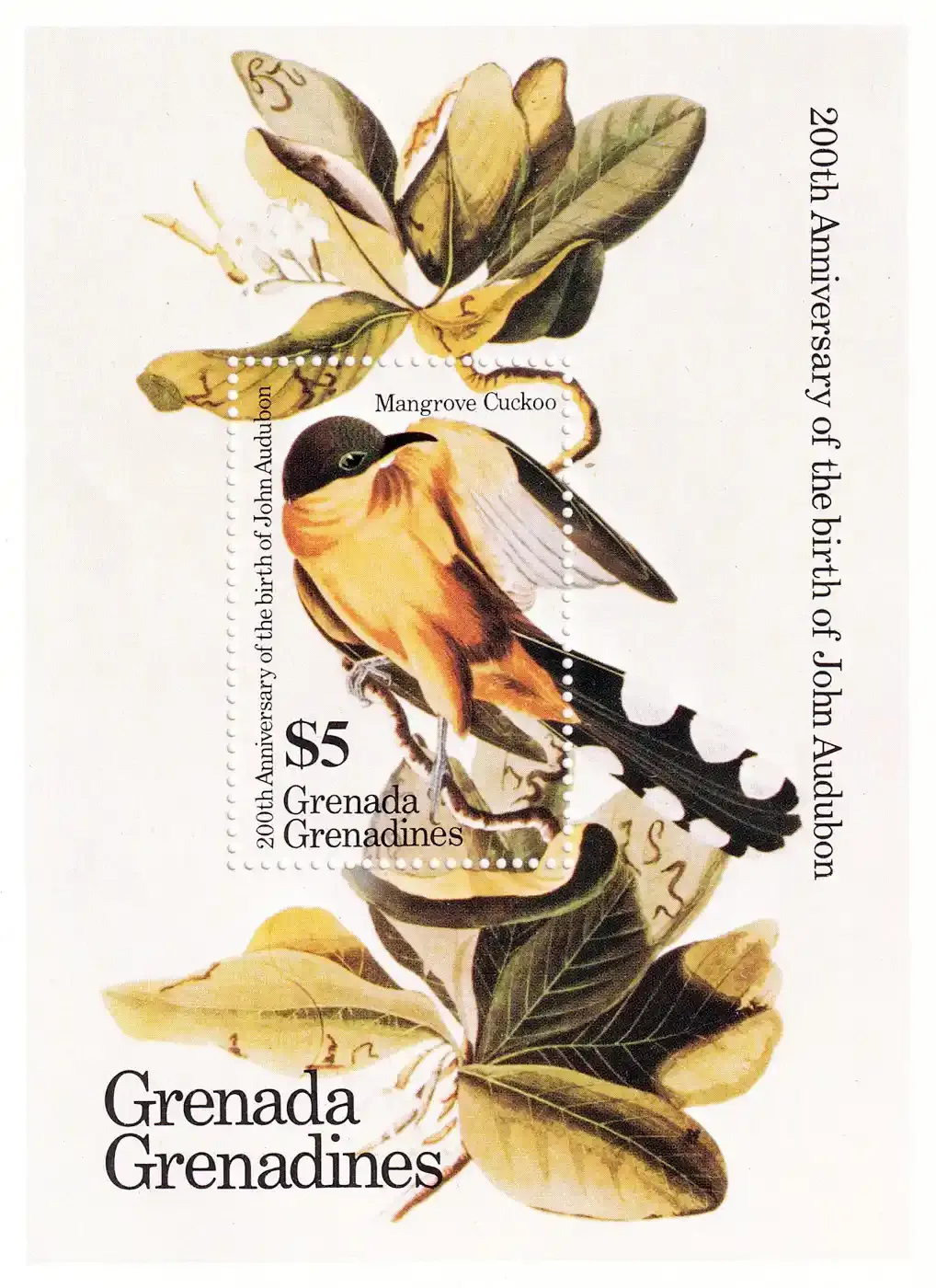 Grenada Grenadines 1985 Birds - Birth of John J. Audubon (ss/1v). MNH(**)