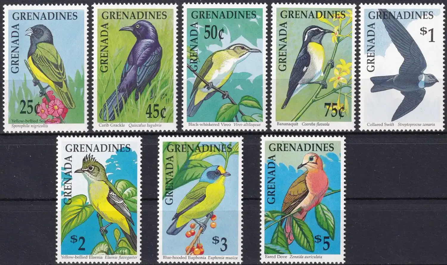 Grenada Grenadines 1990 Birds (8v). MNH(**)