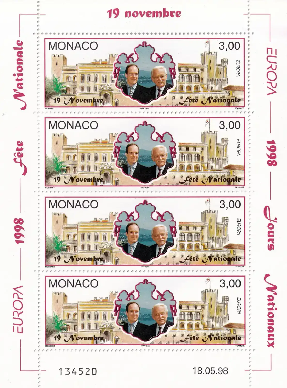 Monaco 1998 EURPA Stamps - National Festivals (ss)-MNH(**)