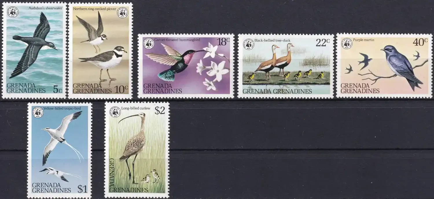 Grenada Grenadines 1978 Birds (WWF) (7v). MNH(**)