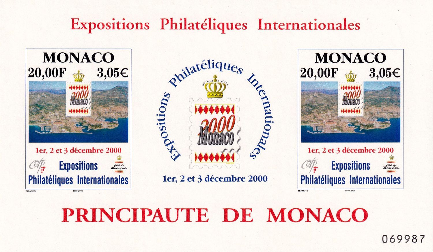 Monaco 2000 Stamp Exhibition (ss/2v)-MNH(**)