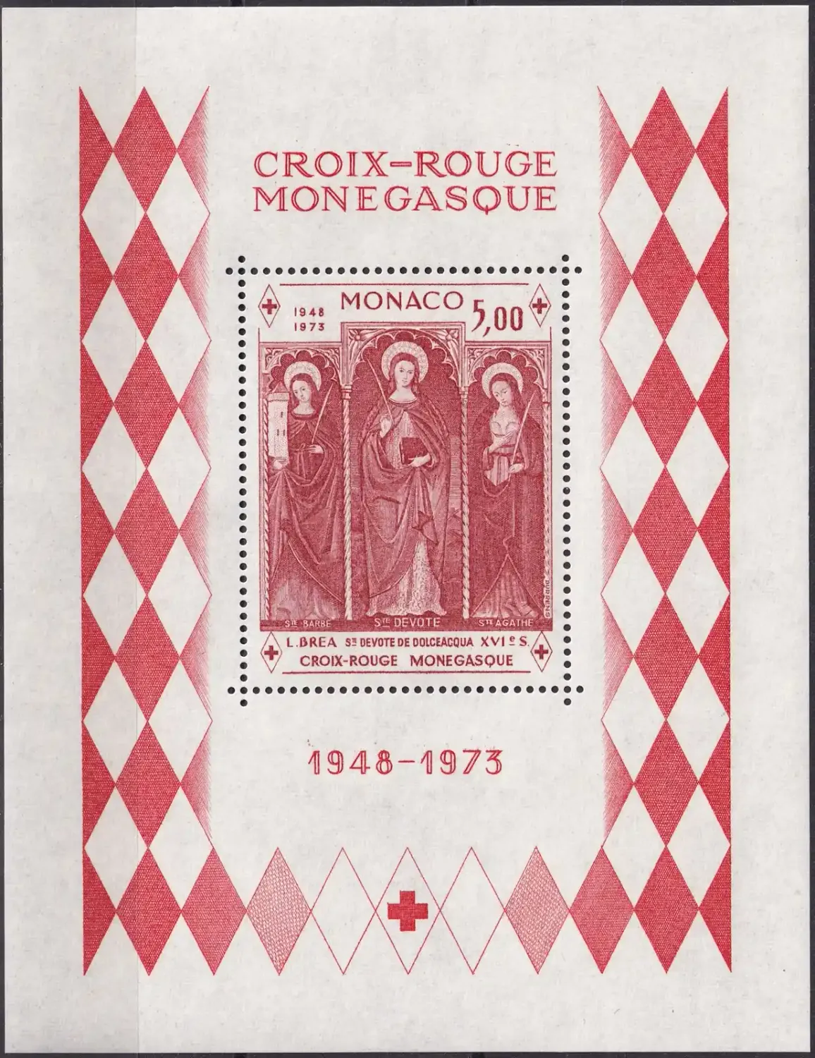 Monaco 1973 The 25th Anniv of Monaco Red Cross (ss/1v)-MNH(**)
