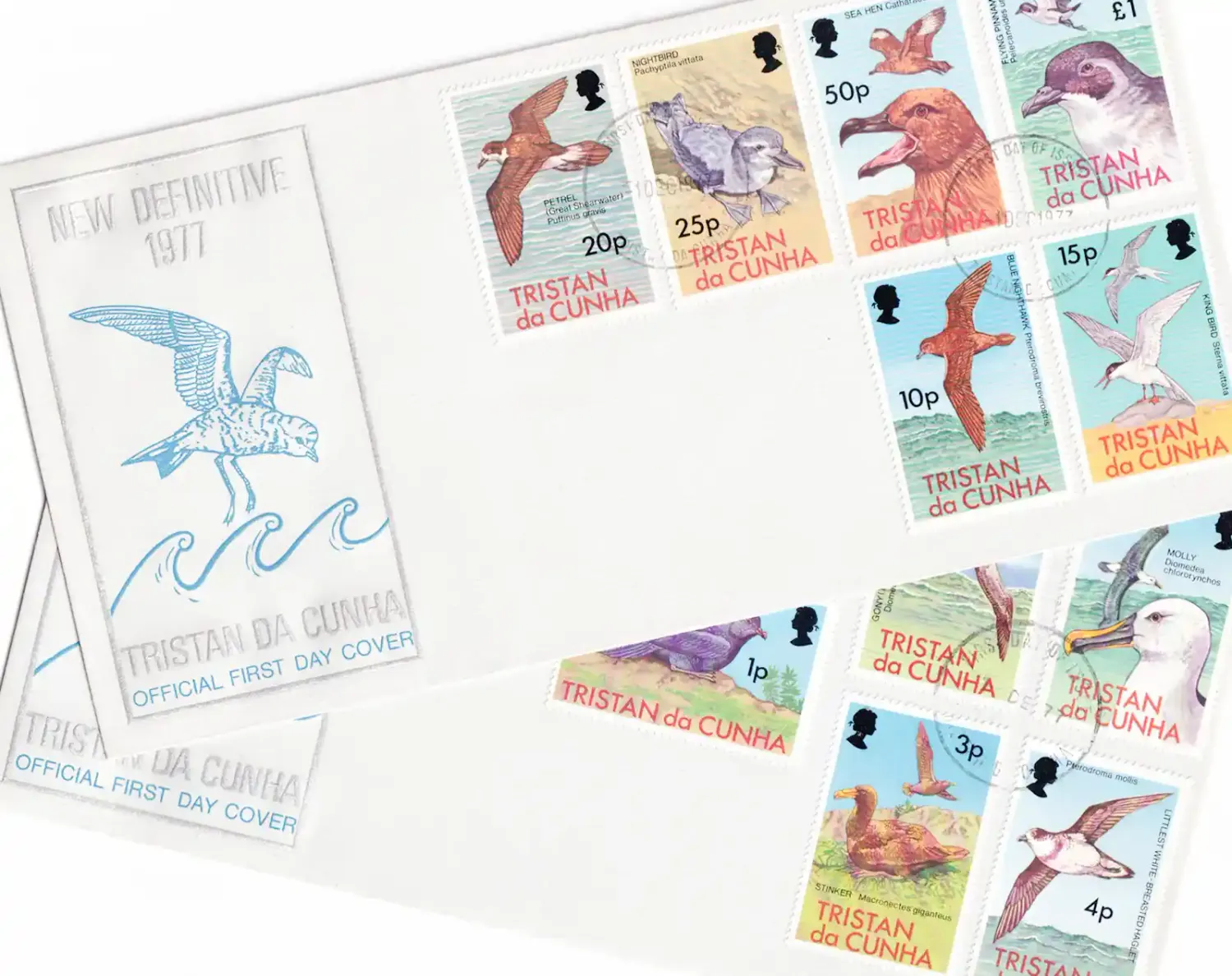 Tristan da Cunha 1977 Birds. Set of 2 x FDC Tristan da Cunha 1977 Birds. Set of 2 x FDC