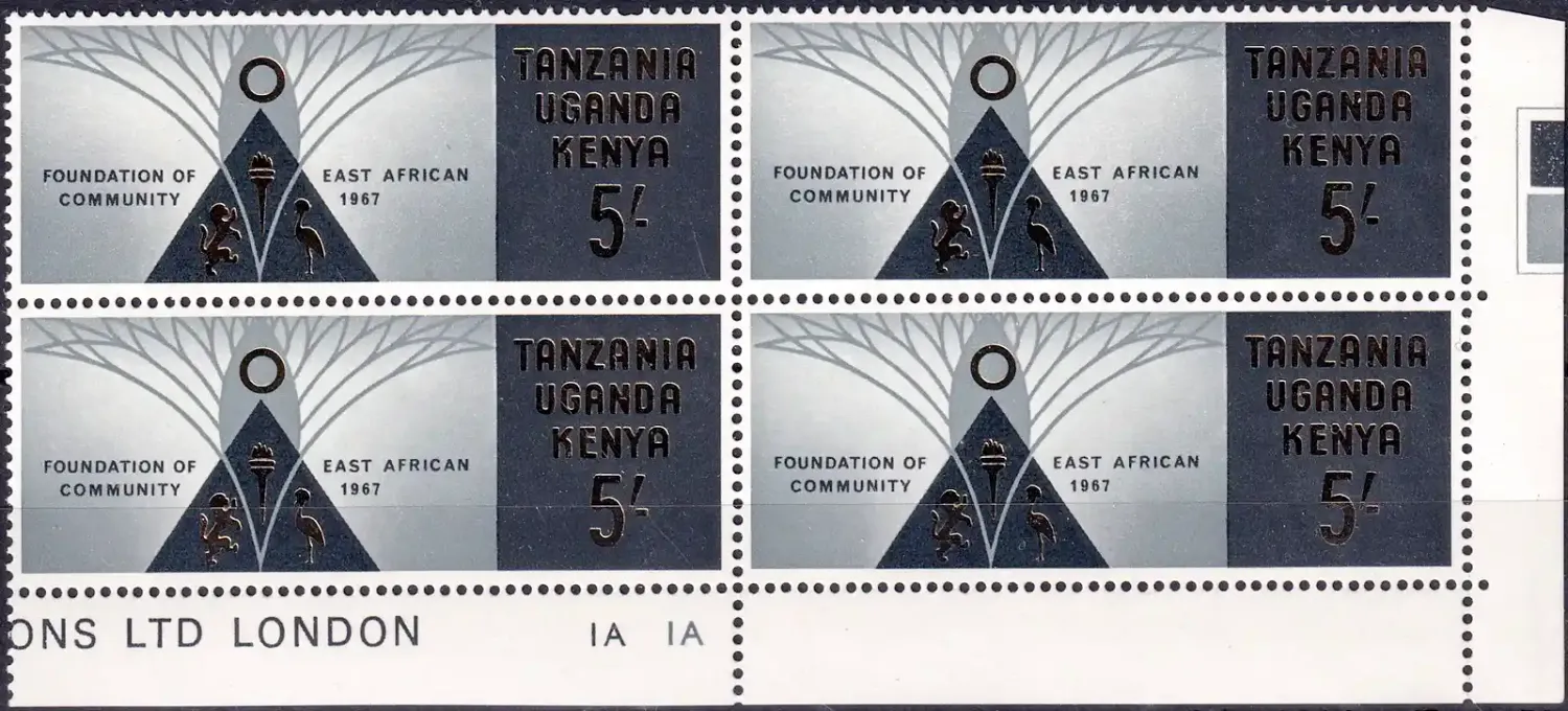 Kenya, Uganda and Tanganyika 1967 Foundation of East African Community (C/Blocks) MNH(**) Kenya, Uganda and Tanganyika 1967 Foundation of East African Community (C/Blocks) MNH(**)