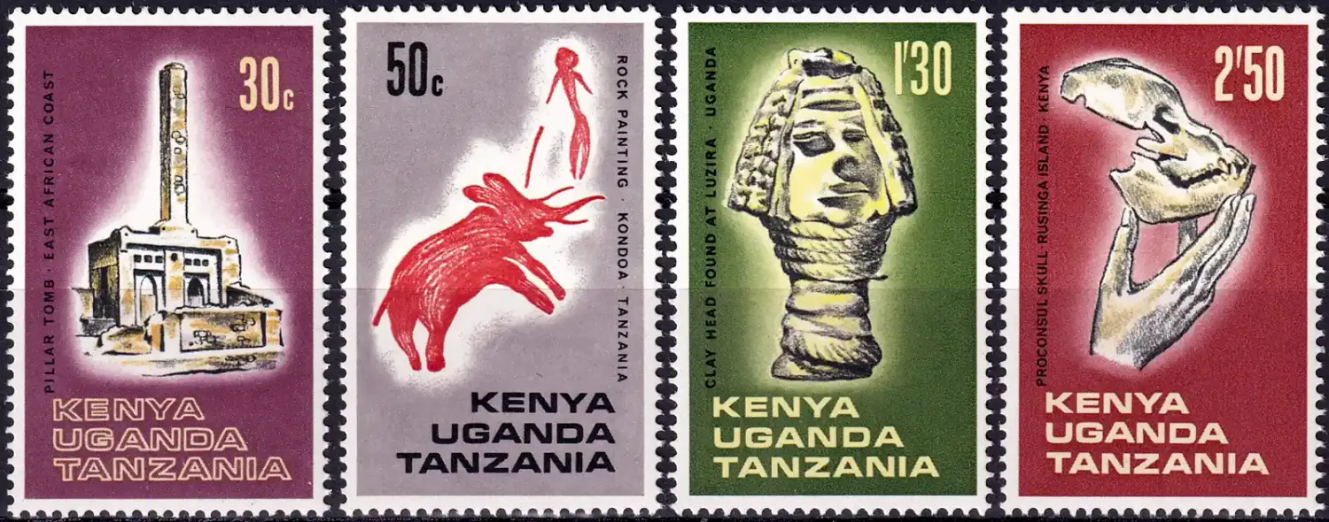 Kenya, Uganda and Tanganyika 1967 Archaeological Relics (4v) MNH(**) Kenya, Uganda and Tanganyika 1967 Archaeological Relics (4v) MNH(**)