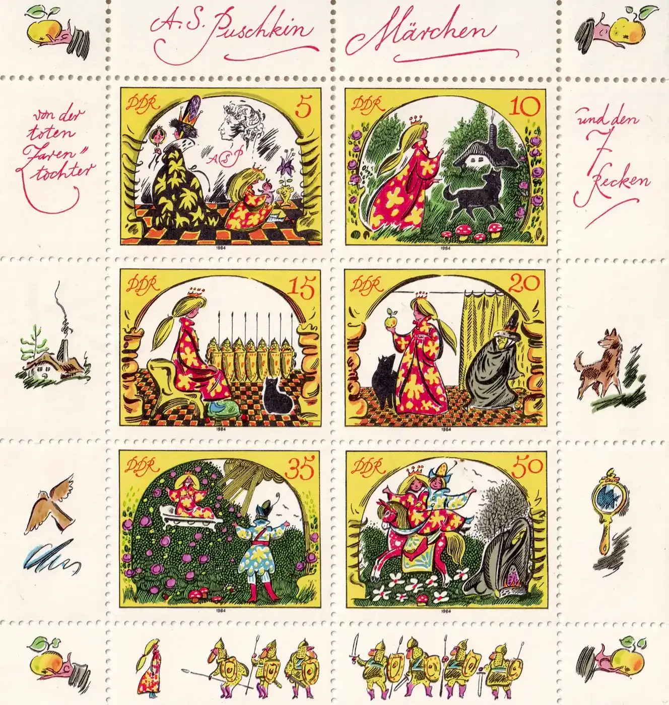 Germany East (DDR) 1984 Fairy Tale by A.S. Puschkin (ss/6v). MNH (**)