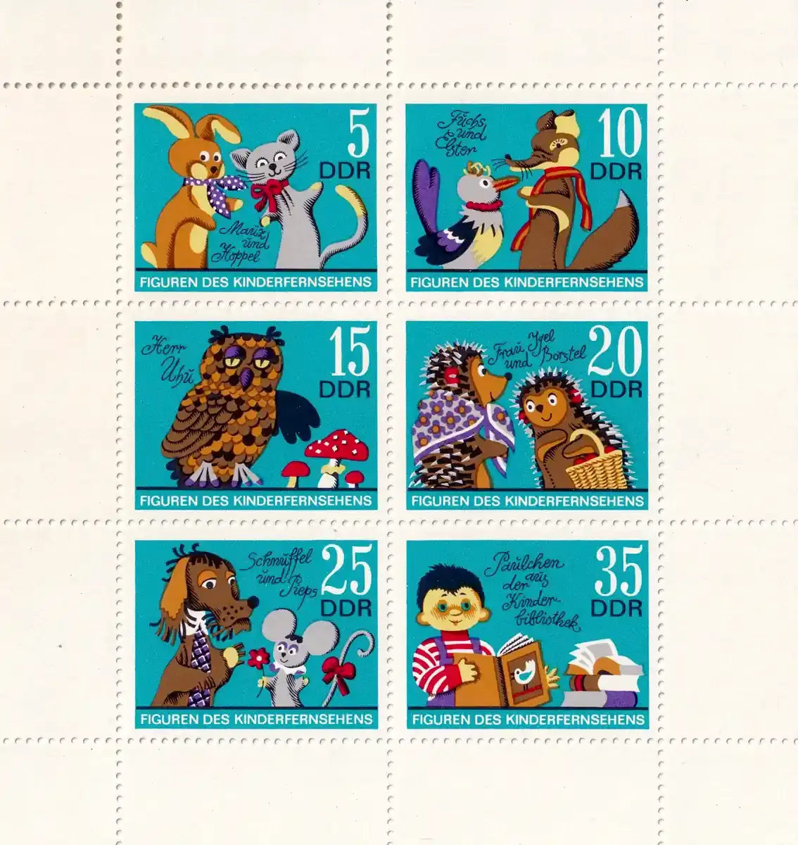 Germany East (DDR) 1972 Cartoons (ss/6v). MNH(**) Germany East (DDR) 1972 Cartoons (ss/6v). MNH(**)