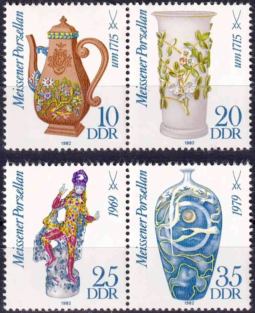 Germany East (DDR) 1982 Meissener Porcelain (4v). MNH(**)
