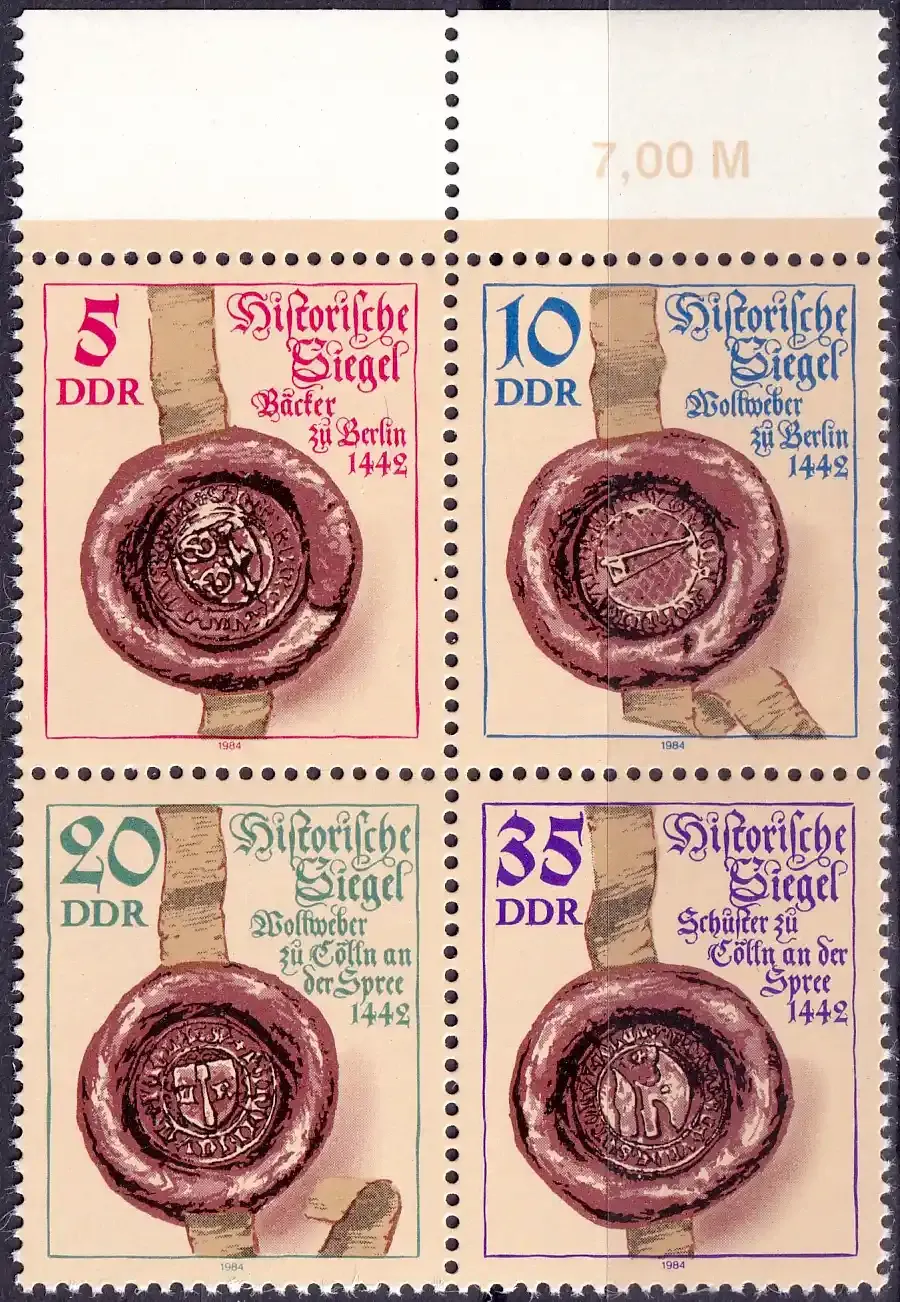 Germany East (DDR) 1984 Historical Seals (4v). MNH(**) Germany East (DDR) 1984 Historical Seals (4v). MNH(**)