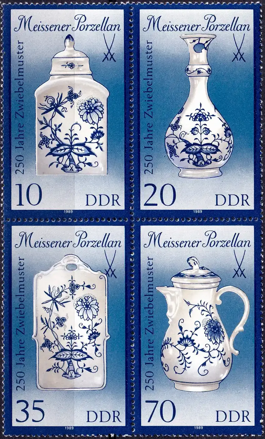 Germany East (DDR) 1989 The 250th Anniversary of Meissener Porcelain (32.5 x 55mm) (blk/4v). MNH(**) Germany East (DDR) 1989 The 250th Anniversary of Meissener Porcelain (32.5 x 55mm) (blk/4v). MNH(**)