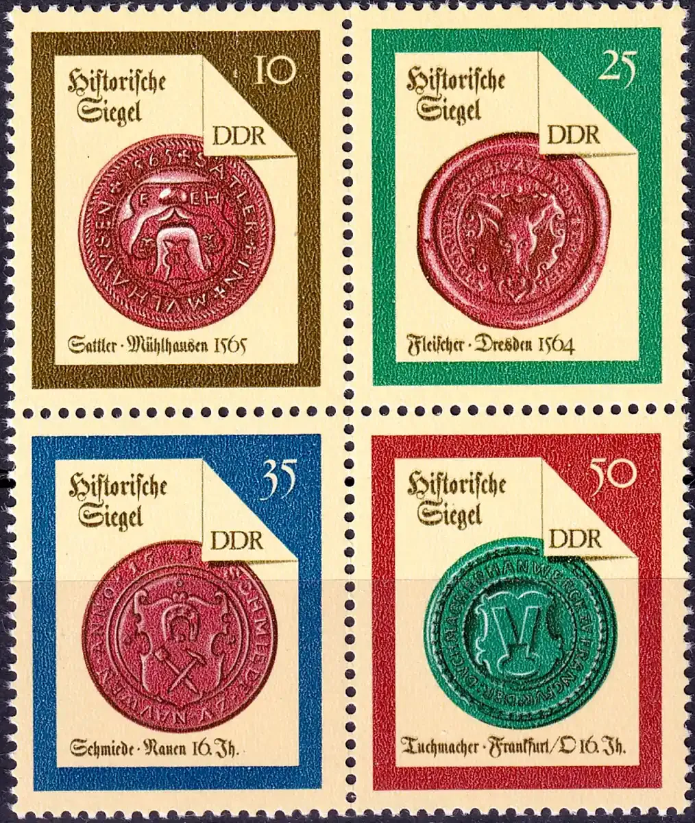 Germany East (DDR) 1988 Historical Seals (4v). MNH(**) Germany East (DDR) 1988 Historical Seals (4v). MNH(**)