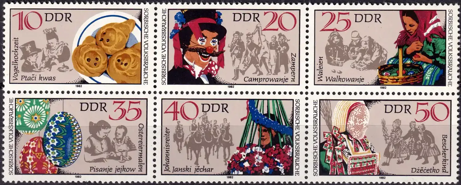 Germany East (DDR) 1982 Sorbian Folktales (6v). MNH(**) Germany East (DDR) 1982 Sorbian Folktales (6v). MNH(**)