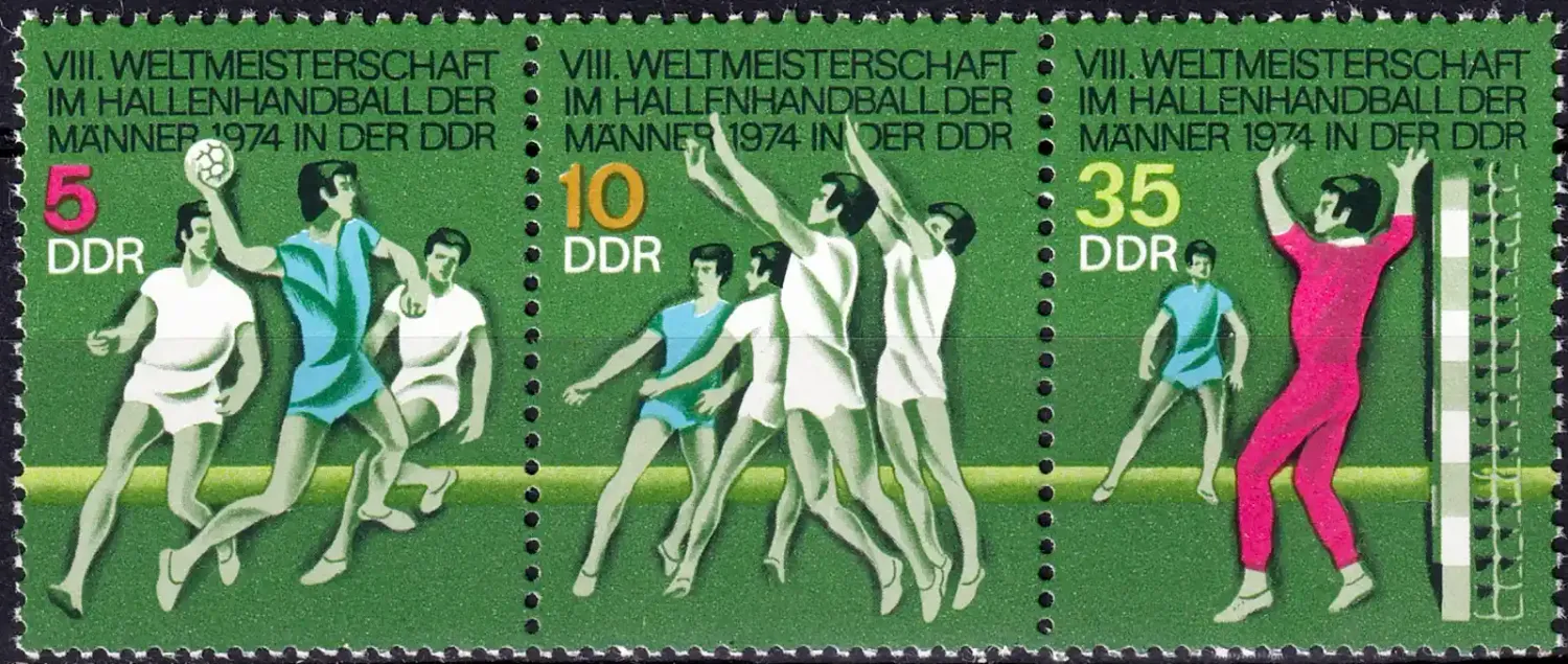 Germany East (DDR) 1974 Men's World Handball Championship (3v). MNH(**)