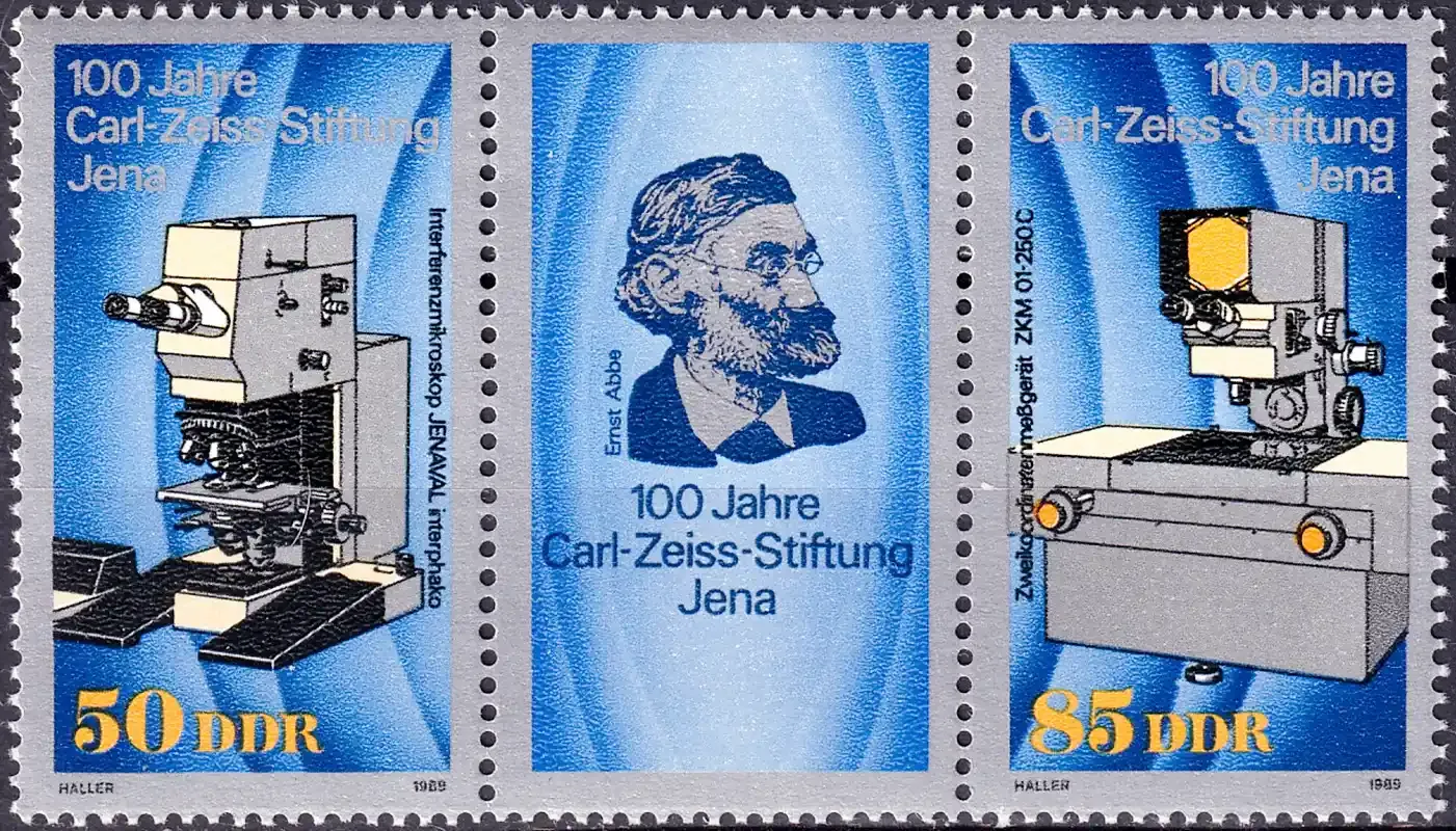 Germany East (DDR) 1989 The 100th Anniv of Carl Zeiss Stiftung (2v). MNH(**)