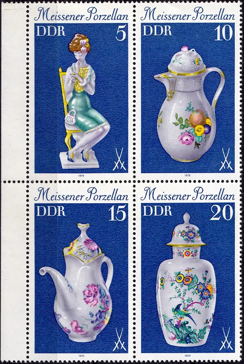 Germany East (DDR) 1979 Meissener Porcelain (blk/4v). MNH(**)