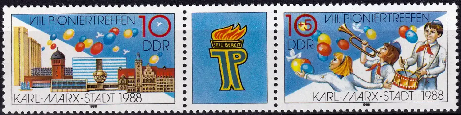 Germany East (DDR) 1988 Pioneer Meeting in Karl-Marx-Stadt (2v). MNH(**)