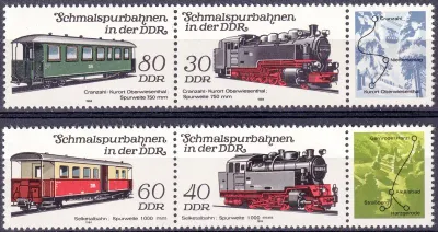 Germany East (DDR) 1984 Railways - Locomotives & Passenger Trains (With Tab). MNH (**) Germany East (DDR) 1984 Railways - Locomotives & Passenger Trains (With Tab). MNH (**)