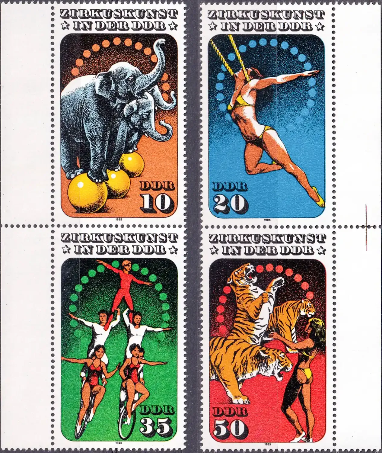 Germany East (DDR) 1985 Circus Art (4v). MNH(**)