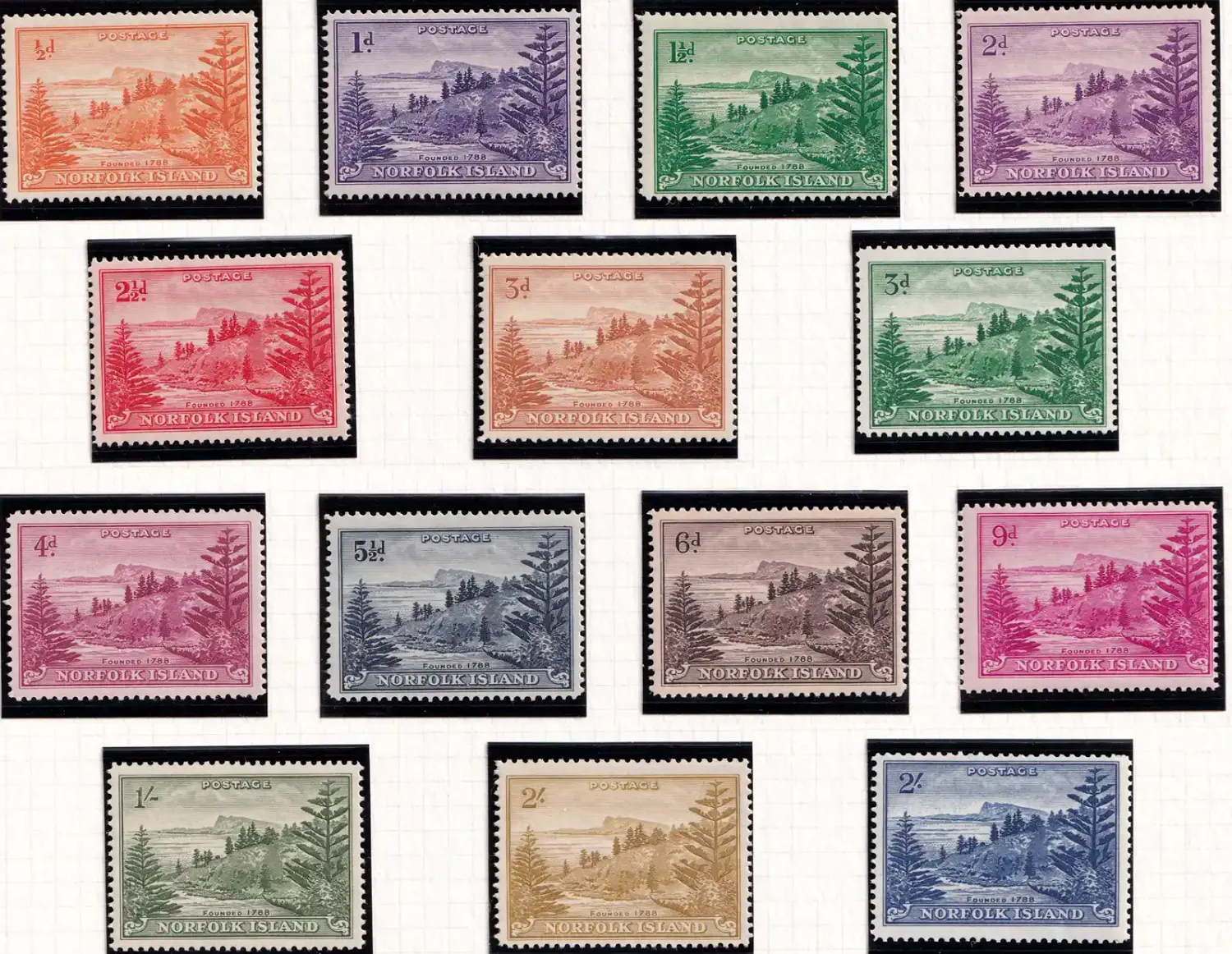 Norfolk Island 1947 Ball Bay (14v). MNH(**) Norfolk Island 1947 Ball Bay (14v). MNH(**)