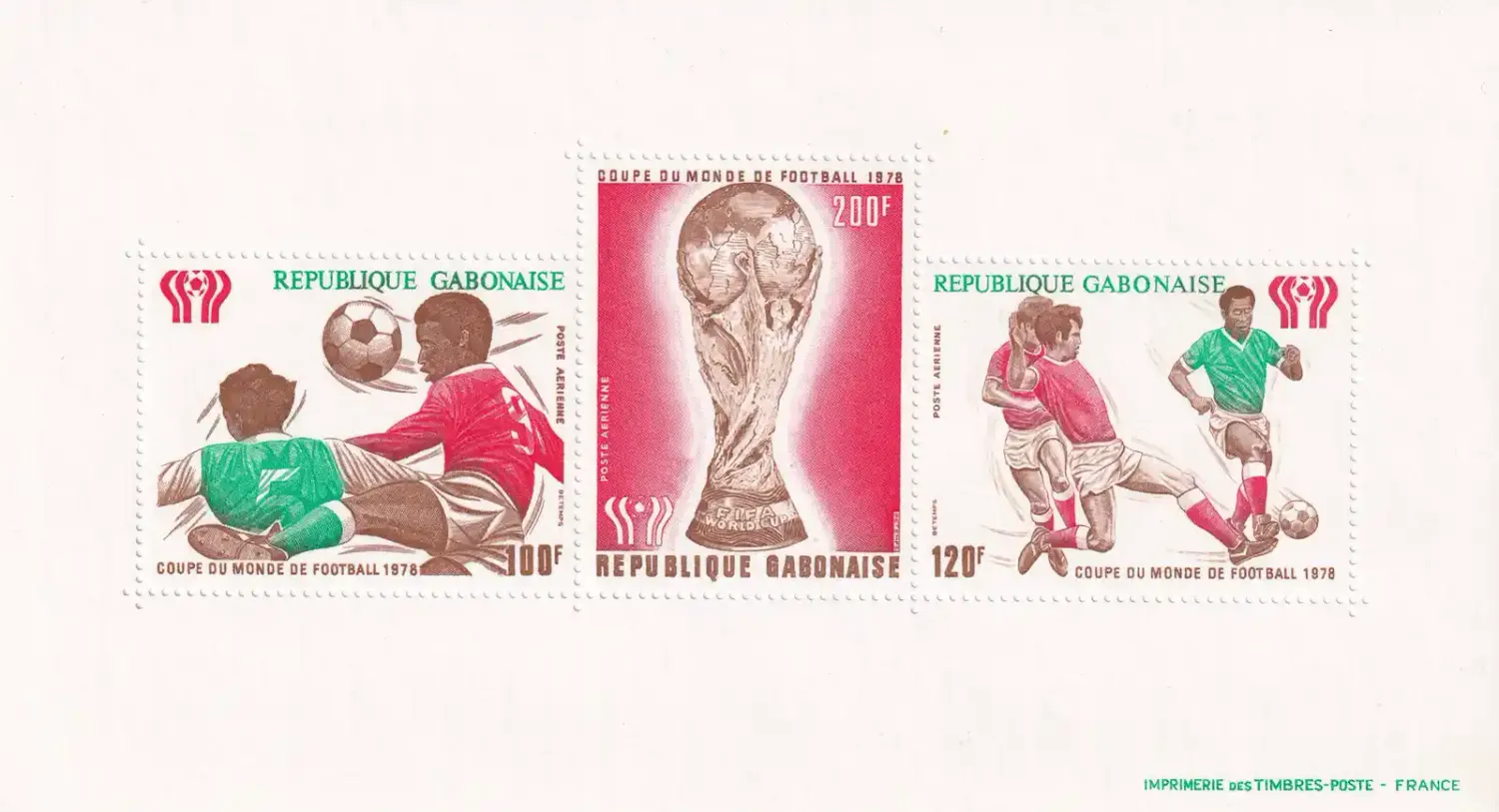 Gabon 1978 Airmail - Football World Cup - Argentina (ss/3v)-MNH(**)
