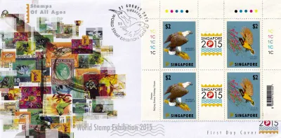 Singapore 2012 Birds, Eagle. World Stamp Exhibition SINGAPORE 2015 FDC Singapore 2012 Birds, Eagle. World Stamp Exhibition SINGAPORE 2015 FDC