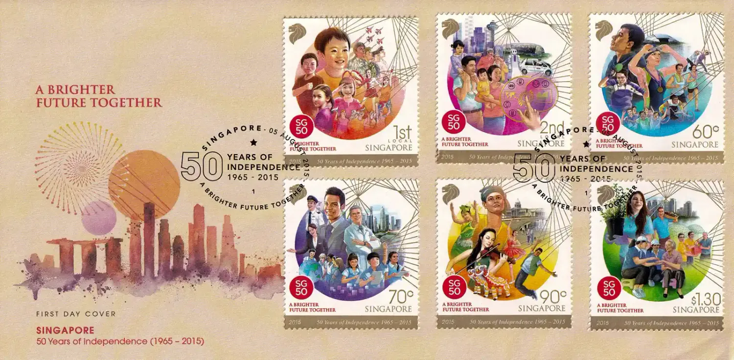 Singapore 2015 The 50th Anniv of Independence FDC Singapore 2015 The 50th Anniv of Independence FDC