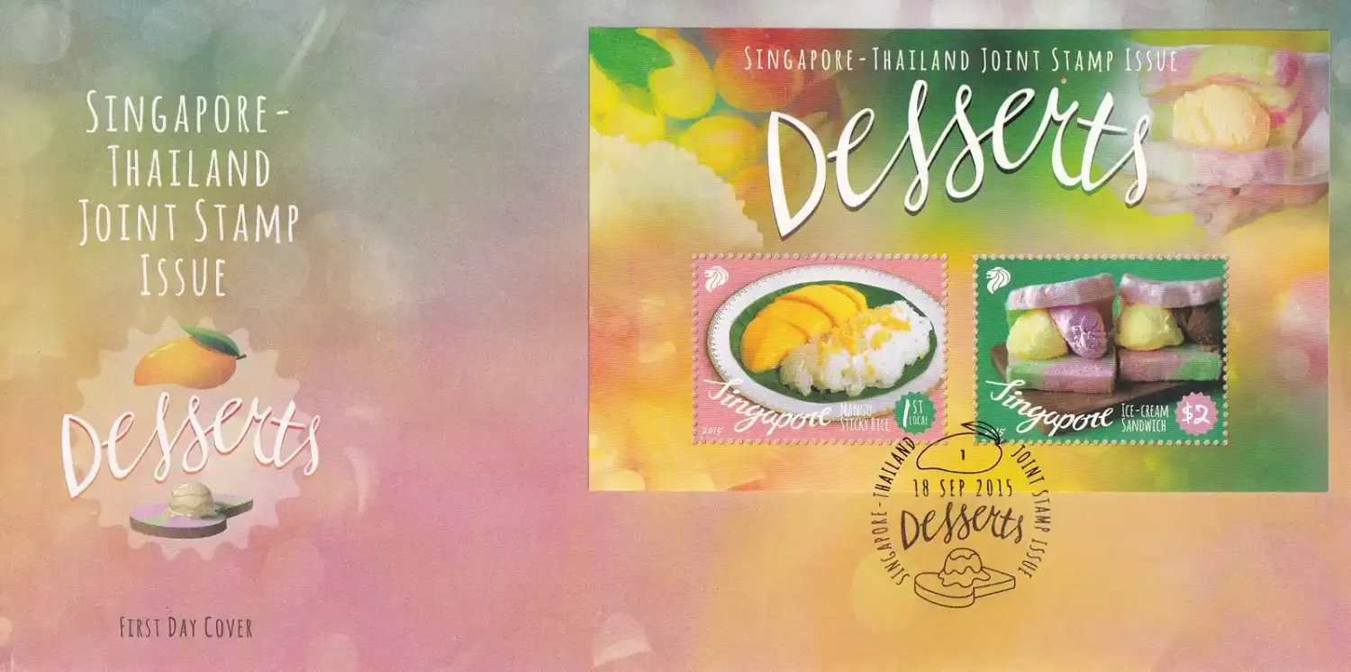 Singapore 2015 Desserts - Joint Issue with Thailand (ss/2v) FDC Singapore 2015 Desserts - Joint Issue with Thailand (ss/2v) FDC