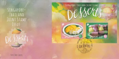 Singapore 2015 Desserts - Joint Issue with Thailand (ss/2v) FDC Singapore 2015 Desserts - Joint Issue with Thailand (ss/2v) FDC