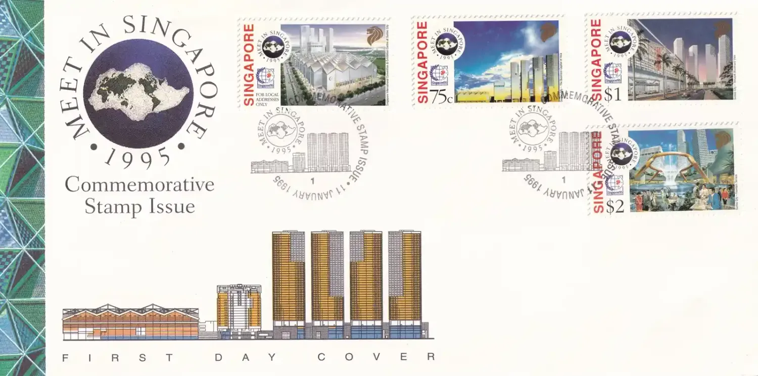 Singapore 1995 Opening of Singapore Int. Convention and Exhibition Center in Suntec City FDC Singapore 1995 Opening of Singapore Int. Convention and Exhibition Center in Suntec City FDC