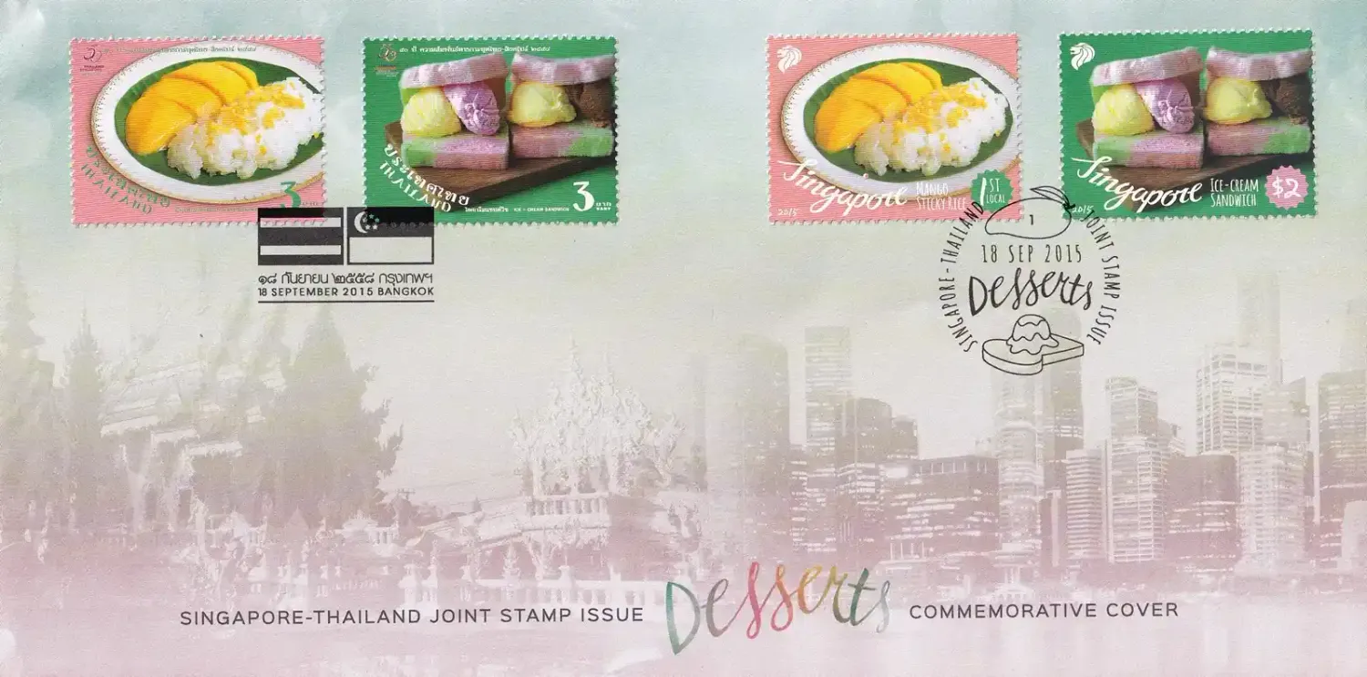 Singapore 2015 Desserts - Joint Issue with Thailand (4v) FDC