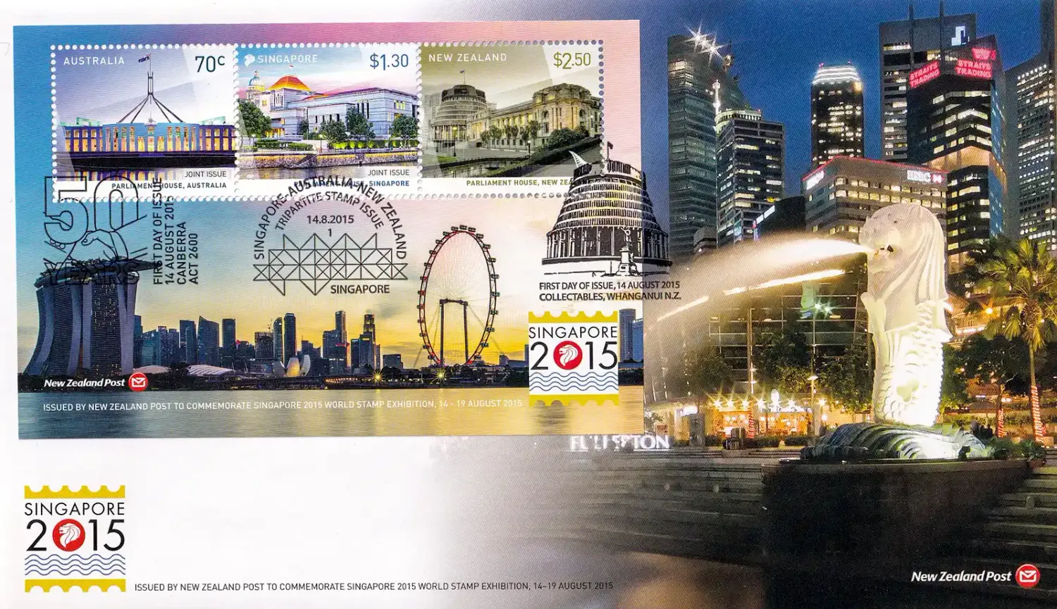 Singapore 2015 Singapore World Stamp Exhibition (ss/3v) FDC