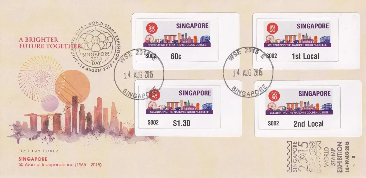 Singapore 2015 The 50th Anniv of Independence (4v) FDC Singapore 2015 The 50th Anniv of Independence (4v) FDC