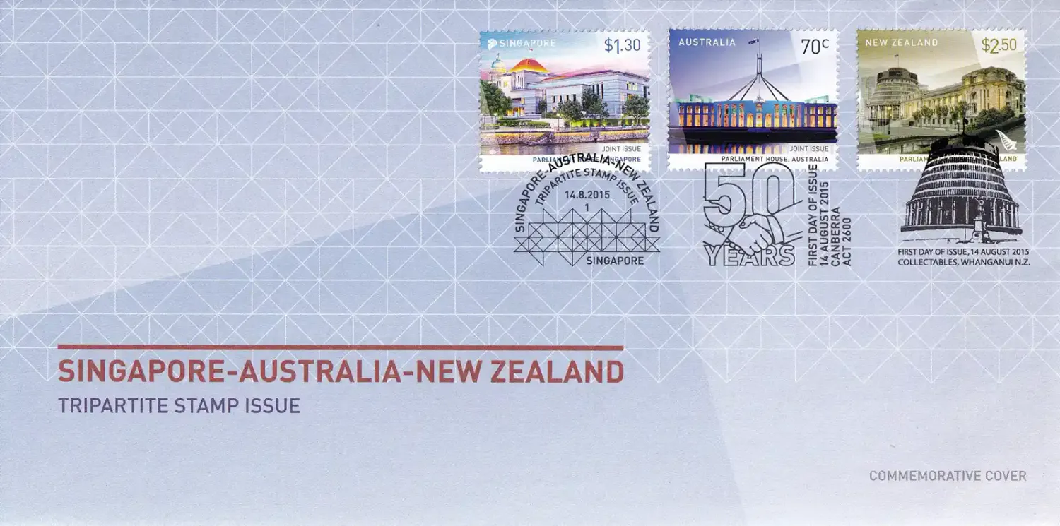 Singapore 2015 Joint Issue with Australia &amp; New Zealand (3v) FDC