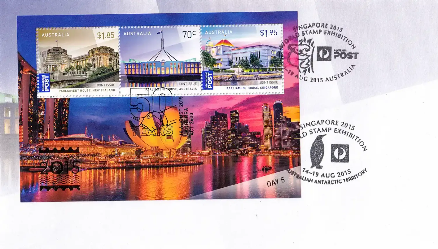 Singapore 2015 Joint Issue with Australia & New Zealand (3v) FDC Singapore 2015 Joint Issue with Australia & New Zealand (3v) FDC